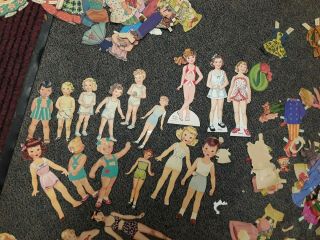 Vintage 1940s To 1970s Paper Doll Children With Clothes & Accessories