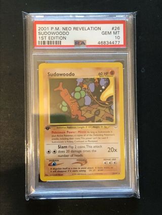 Psa 10 Gem Sudowoodo 26/64 1st Edition Rare Neo Revelation Pokemon Card