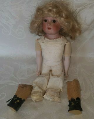 Vintage Armand Marseille Germany Bisque Head Leather Body Doll $22.  22