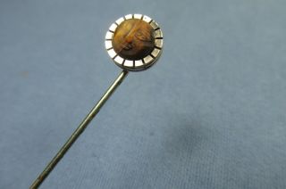Antique Gold Plated Round Stickpin With Man In The Moon Face Stick Pin