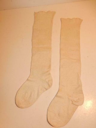 Antique German Bisque Character Doll Old White Socks Rare 9.  5 " Long