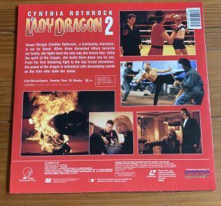 Lady Dragon 2 Widescreen Laserdisc - Cynthia Rothrock - VERY RARE Martial Arts 2