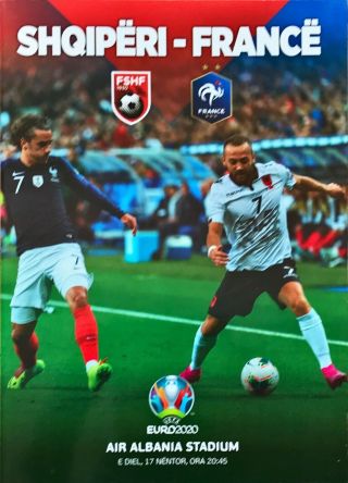 Programme Heft Book No Ticket Albanie France Fff Uefa 17.  11.  19 Rare Parfait