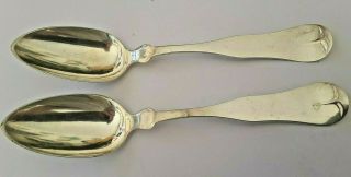 2 - George Harmon Portland Ma.  Coin Silver Tea Spoons 36 Gm 6  1860