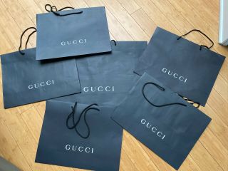 6 Gucci Black Paper Shopping Bags Must Have Rare Find