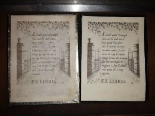 Vintage Ex Libris Book Plates Antioch Bookplate Co Open Box of 35 US 3