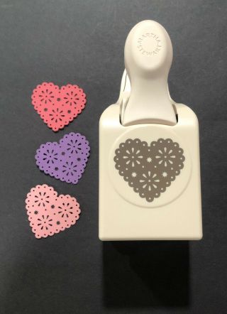 Martha Stewart Large 1 3/4 " Eyelet Doily Lace Heart Paper Punch Retired Rare