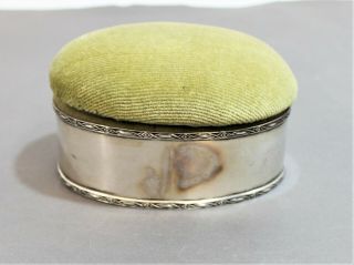 Sterling Silver Oval Trinket Box With Light Green Plush Lid - Thames Hospice