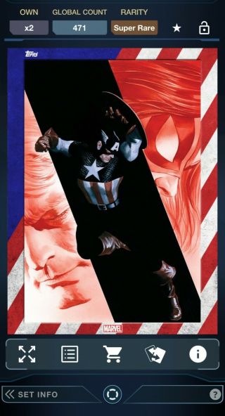Topps Marvel Collect Captain America July 4th Cover Ross 15 Rare Digital