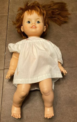 Vintage Ideal Toy Corp 22 " Vinyl Chrissy Baby Doll Growing Hair 1972
