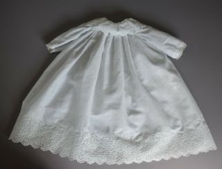 White Eyelet Baby Gown For Alexander Victoria Doll