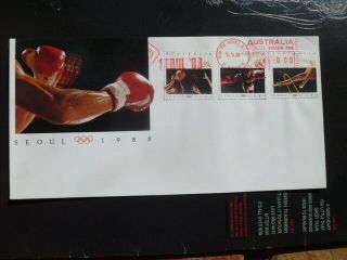1998 Seoul Olympics Aust Fdc Boxing,  With Red Seoull 88 Franking Fdi Rare