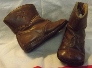 Antique Victorian Childs Brown Leather Boots