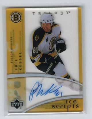 2007 - 08 Ud Trilogy Ice Scripts Auto Autograph Rare Phil Kessel - Bruins Hot
