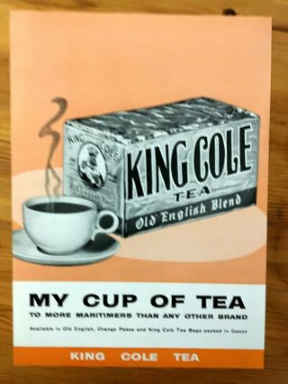 Rare 1959 Canadian Ad Canada King Cole Tea St John Brunswick