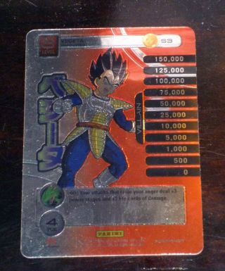 Dragon Ball Z Tcg Dbz Panini Card Carddass Prism Carte Vegeta S3 Nm Rare