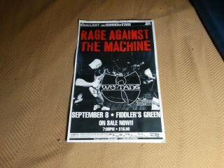 Rage Against The Machine Wu - Tang Denver 1997 Concert Poster Rare