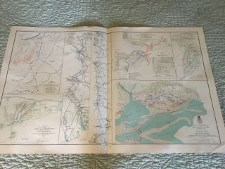 Antique Civil War Map 1864 - 5 Richmond Carolinas Mobile Bentonville Spanish Fort