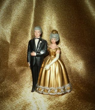 Wilton 50th Anniversary Wedding Cake Topper Decoration Gold Wedding Vintage
