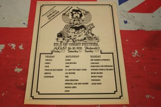 Isle Of Wight Festival Hendrix Doors The Who 1970 Orig Nme Advert/poster Rare