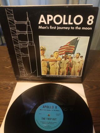1969 Rare Apollo 8 Mans First Journey To The Moon Space Univac Vinyl Lp Record