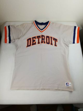 Vintage 80’s Detroit Tigers Sand Knit Jersey Blank Xl Usa Made Rare 1980 