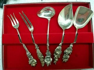 Reed And Barton Harlequin Silver Plated Hostess Serving Set 5 Piece