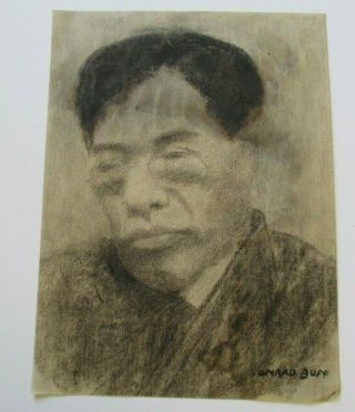 Conrad Buff Drawing Antique Old Vintage Portrait 1920 