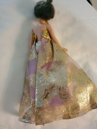 Vintage Topper DAWN DOLL Model Agency Maureen in Gold Gown,  1970 ' s 2