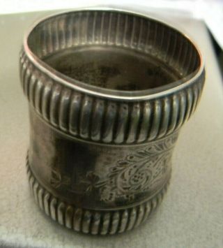 Heavy Sterling Silver Napkin Ring.  Very Pretty,  Has Edna With Flowers For Desig