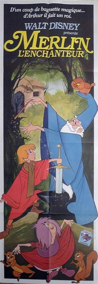 The Sword In The Stone - Disney - Rare Door Panel French Movie Poster