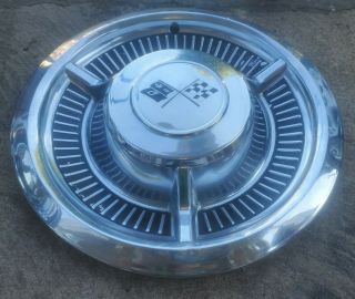 (1) Vintage Rare Oem 1958 58 Chevrolet Chevy 14 " Hubcap Wheel Cover W/ Clips 0b
