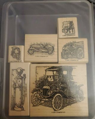 Retired 2001 Stampin Up Antique Autos Rubber Stamps