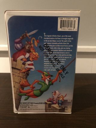 Robin Hood VHS - Disney Black Diamond Classic Clamshell ULTRA RARE DEMO TAPE 3