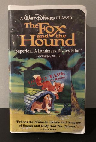 The Fox & The Hound Vhs - Disney Black Dimonad Classic Clamshell Rare Demo Tape