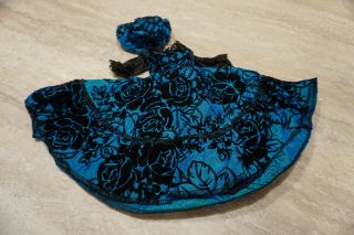 Blue Black Velvet Southern Belle Style Vintage Barbie Dress With Hat Mommy Made