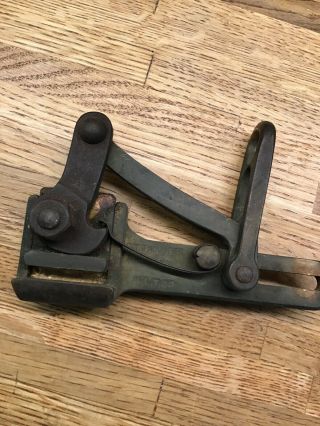 Rare Vintage 1892 Klein & Sons “brass” Wire Rope & Cable Puller Grip Tool