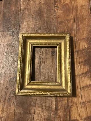 Vintage Thick Gold Gilded Frame 7 3/4x9 1/4” Opening 4x5.  5”