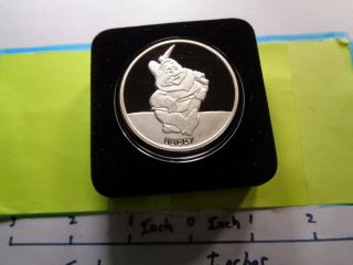 Happy Disney Snow White Seven Dwarfs 50th Anniversary 999 Silver Coin Case Rare