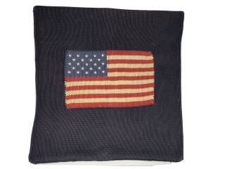 Very Rare Polo Ralph Lauren American Flag Decorative Pillowcase Knit Pillow Sham