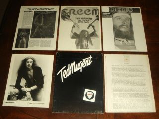 Rare Ted Nugent " Double Live Gonzo " 1978 Epic Records Press Kit,  Guitar Pick