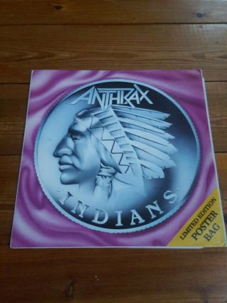 Anthrax - Indians 12 " Single Poster Sleeve Rare
