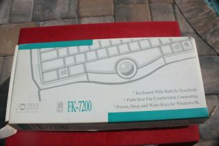 Vintage (rare) Focus Fk - 7200 Computer Keyboard W/ Trackball