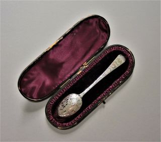 Rare Antique 1889 Victorian Sterling Silver Spoon Fully Hallmarked British Boxed