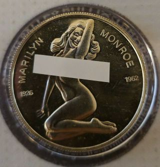 1926 - 1962 Marilyn Monroe 1 Oz Silver Round.  Rare Reverse