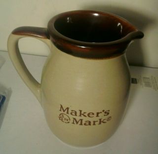 Rare Makers Mark Whiskey Advertising Pitcher Pottery Numbered Bottom Euc