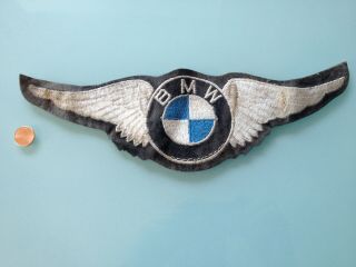 Vintage Bmw Wings Motorcycle Patch Rare Sew On 12.  5 Inch