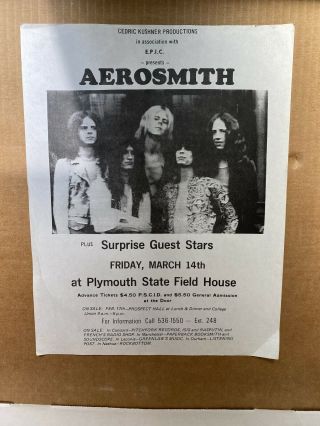 Aerosmith 1970s Promo 8 X 10 Plymouth State University Nh Rare