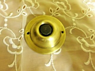 Antique Old Brass Round Doorbell 2 5/16 " By Famous Maker Francis Keil&son Ny,  Ny