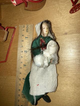 Vintage Erna Meyer Costumed Lady Poseable Miniature Dollhouse Doll Germany